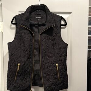 Vera Wang Quilted Black and Gold Vest